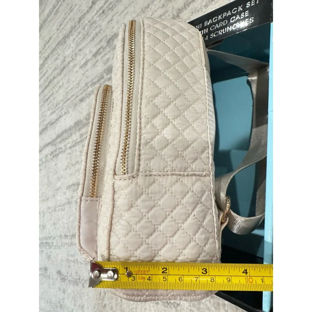 Quilted Mini Backpack  Set with Card Case & 4 Scrunchies By Cynthia Rowley